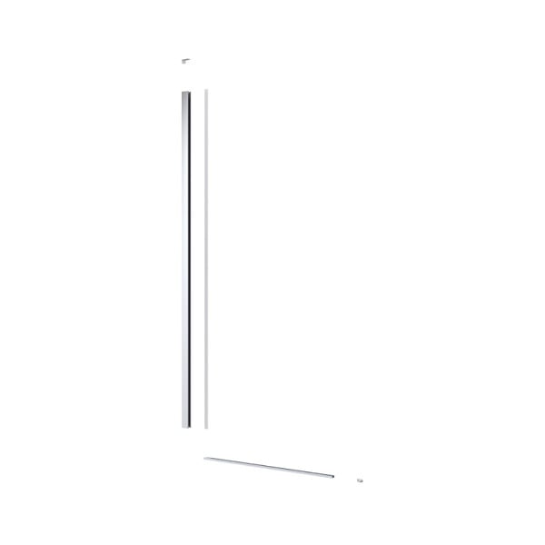 SWISS AQUA TECHNOLOGIES - Swiss Aqua Technologies Pare-muret 100x100cm Paroi en verre Crystal Glass® 8 mm anticalcaire, avec bras et profilés chrome brillant (SATBWIS100PR) - large