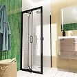 SWISS AQUA TECHNOLOGIES - Swiss Aqua Technologies TEX-C ensemble porte compact/paroi 90x90cm anticalcaire avec profilés noir mat (SATTEXC90S90C) - vignette