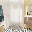 SWISS AQUA TECHNOLOGIES - Swiss Aqua Technologies TEX BB ensemble porte coulissante/paroi 120x90cm anticalcaire avec profilés chrome brillant (TEXDBB120S90-SET) - vignette