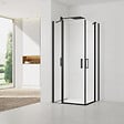 SWISS AQUA TECHNOLOGIES - Swiss Aqua Technologies Fusion Portes de douche acces en angle pivotantes 80x80cm anticalcaire avec profilés noir mat (SATFUDP8080C-SET) - vignette