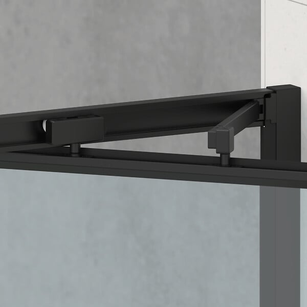 SWISS AQUA TECHNOLOGIES - Swiss Aqua Technologies TEX-C ensemble porte compact/paroi 100x90cm anticalcaire avec profilés noir mat (SATTEXC90S100C) - large