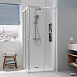 CERAMIA - CASCADA Porte de douche 90x90x195cm coulissante anticalcaire avec profilés chrome brillant (CERAHC9090C) - vignette