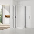 SWISS AQUA TECHNOLOGIES - Swiss Aqua Technologies Fusion Portes de douche acces en angle pivotantes 80x80cm anticalcaire avec profilés chrome brillant (SATFUDP8080-SET) - vignette