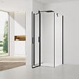 SWISS AQUA TECHNOLOGIES - Swiss Aqua Technologies Fusion ensemble porte pivotante /paroi 90x90cm anticalcaire avec profilés noir mat (SATFUDP90S90C-SET) - vignette