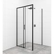 SWISS AQUA TECHNOLOGIES - Swiss Aqua Technologies TEX BB ensemble porte coulissante/paroi 100x80cm anticalcaire avec profilés noir mat (SIKOTEXDBB100S80C) - vignette