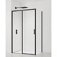 SWISS AQUA TECHNOLOGIES - Swiss Aqua Technologies TEX BB ensemble porte coulissante/paroi 100x100cm anticalcaire avec profilés noir mat (SIKOTEXDBB100S100C) - vignette