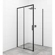 SWISS AQUA TECHNOLOGIES - Swiss Aqua Technologies TEX BB ensemble porte coulissante/paroi 100x100cm anticalcaire avec profilés noir mat (SIKOTEXDBB100S100C) - vignette