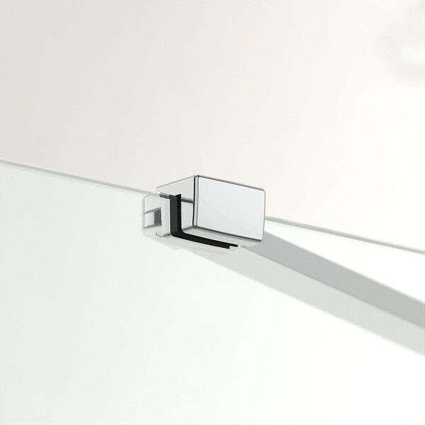 SWISS AQUA TECHNOLOGIES - Fusion ensemble porte pivotante /paroi 100x100cm anticalcaire avec profilés chrome brillant (SATFUDP100S100-SET) - large