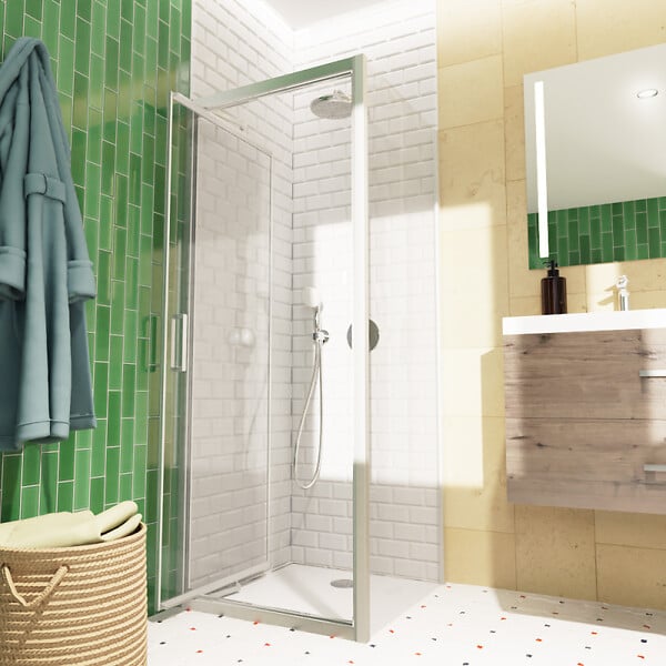 SWISS AQUA TECHNOLOGIES - Swiss Aqua Technologies TEX-C ensemble porte compact/paroi 80x90cm anticalcaire avec profilés chrome brillant (SATTEXC80S90) - large