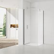 SWISS AQUA TECHNOLOGIES - Fusion ensemble porte pivotante /paroi 100x90cm anticalcaire avec profilés chrome brillant (SATFUD100S90-SET) - vignette