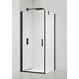SWISS AQUA TECHNOLOGIES - Swiss Aqua Technologies Fusion ensemble porte pivotante /paroi 100x80cm anticalcaire avec profilés noir mat (SATFUD100S80C) - vignette