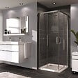 HUPPE - Next - Paroi douche et porte coulissante 90x90cm en verre transparent + Profilés chromés brillants (145002.069.322) - vignette