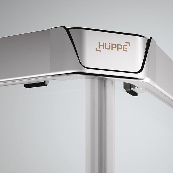 HUPPE - Next - Paroi douche et porte coulissante 90x90cm en verre transparent + Profilés chromés brillants (145002.069.322) - large