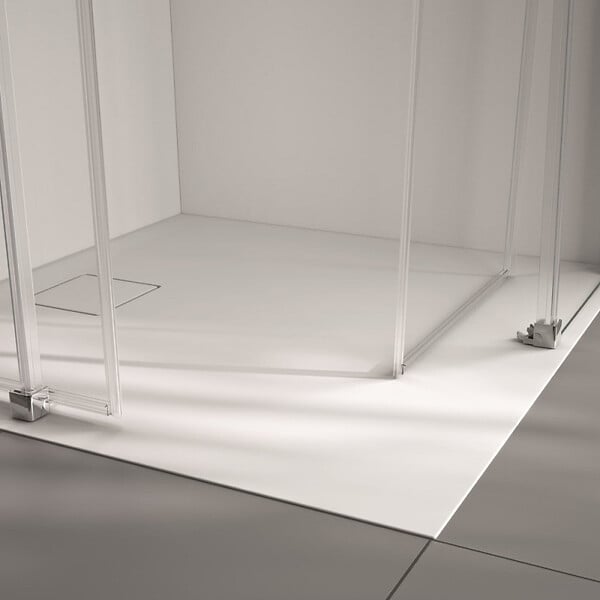 HUPPE - Next - Paroi douche et porte coulissante 90x90cm en verre transparent + Profilés chromés brillants (145002.069.322) - large