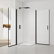 SWISS AQUA TECHNOLOGIES - Swiss Aqua Technologies Fusion Portes de douche acces en angle pivotantes 100x90cm anticalcaire avec profilés noir mat (SATFUD10090C-SET) - vignette