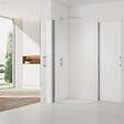SWISS AQUA TECHNOLOGIES - Swiss Aqua Technologies Set Porte de douche 90x195 cm transparente + 2x Poignée pour porte de douche, chrome (SATFUSP90CRT-SET) - vignette