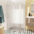 SWISS AQUA TECHNOLOGIES - Swiss Aqua Technologies TEX BB ensemble porte coulissante/paroi 120x100 anticalcaire avec profilés chrome brillant (TEXDBB120S100-SET) - vignette