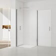 SWISS AQUA TECHNOLOGIES - Fusion ensemble porte pivotante /paroi 100x100cm anticalcaire avec profilés chrome brillant (SATFUD100S100-SET) - vignette