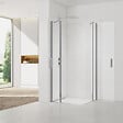 SWISS AQUA TECHNOLOGIES - Swiss Aqua Technologies Fusion Portes de douche acces en angle pivotantes 100x80cm anticalcaire avec profilés chrome brillant (SATFUDP10080-SET) - vignette