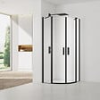 SWISS AQUA TECHNOLOGIES - Swiss Aqua Technologies Set Porte de douche 90x195 cm transparente noir + 2x Poignée pour porte de douche, Noir (SATFUSP90CT-SET) - vignette