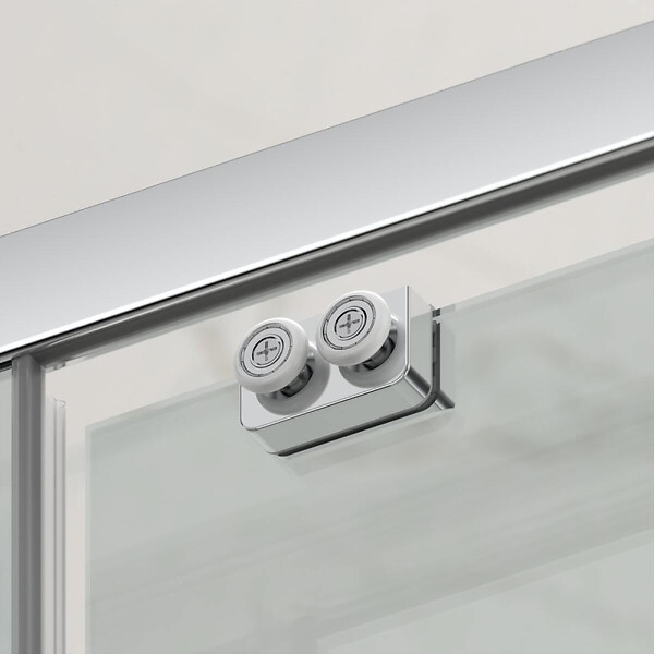 SWISS AQUA TECHNOLOGIES - Swiss Aqua Technologies TEX BB ensemble porte coulissante/paroi 120x80cm anticalcaire avec profilés chrome brillant (TEXDBB120S80-SET) - large