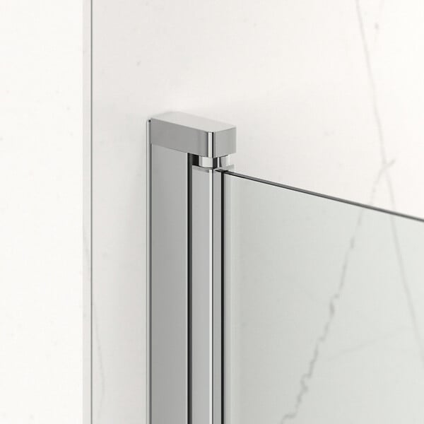 SWISS AQUA TECHNOLOGIES - Swiss Aqua Technologies Fusion ensemble porte pivotante /paroi 80x80cm anticalcaire avec profilés chrome brillant (SATFUD80S80-SET) - large
