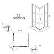 CERAMIA - CASCADA Porte de douche 80x80x195cm coulissante anticalcaire avec profilés Noir mat (CERAHC8080B) - vignette