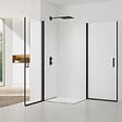 SWISS AQUA TECHNOLOGIES - Swiss Aqua Technologies Fusion Portes de douche acces en angle pivotantes 90x90cm anticalcaire avec profilés noir mat (SATFUD9090C-SET) - vignette