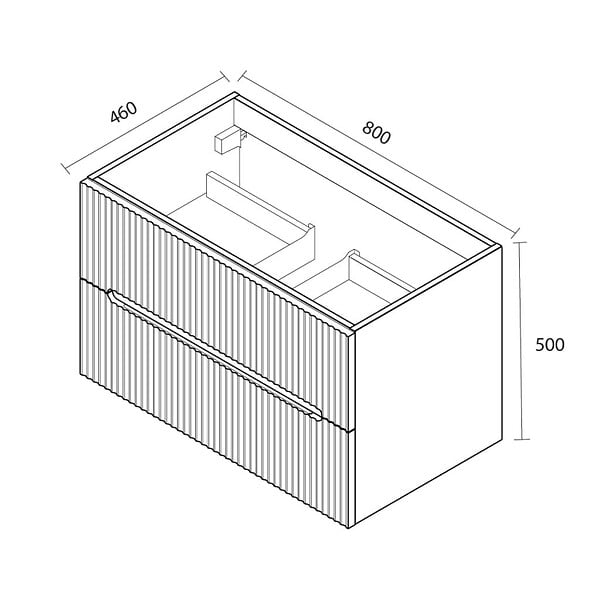 CERAMIA - Ceramia 80cm, meuble de salle de bain assemblé, certifié FSC, blanc cassé (CERAMIA-5OW80) - large
