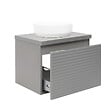 NATUREL - Meuble de salle de bain sous lavabo Naturel Savona 58x43x44,8 cm gris mat (SAVONA60GMD) - vignette