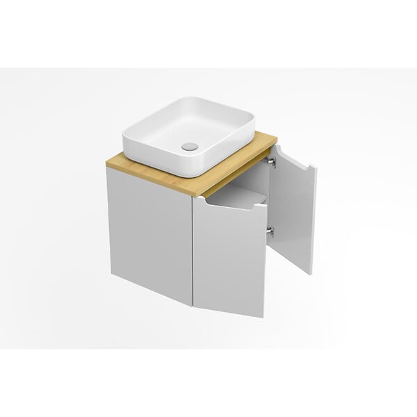 NATUREL - Naturel Meuble de salle de bain sous lavabo Naturel Stilla 60x60x45 cm blanc (STILLAD06033DBK) - large