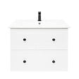 NATUREL - Naturel Meuble de salle de bain avec lavabo Naturel Forli 80x45x46 cm blanc (FORLI80BIU) - vignette