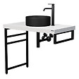 NATUREL - Console murale pour lavabo 45 x 14 cm en acier noir mat Naturel Dolce (KONZOLEH45CM) - vignette