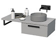 NATUREL - Console murale pour lavabo 45 x 14 cm en acier noir mat Naturel Dolce (KONZOLEH45CM) - vignette