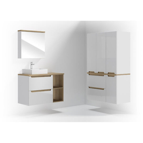 NATUREL - Meuble de salle de bain Naturel Stilla 30x60x45 cm, blanc (STILLAA03001) - large