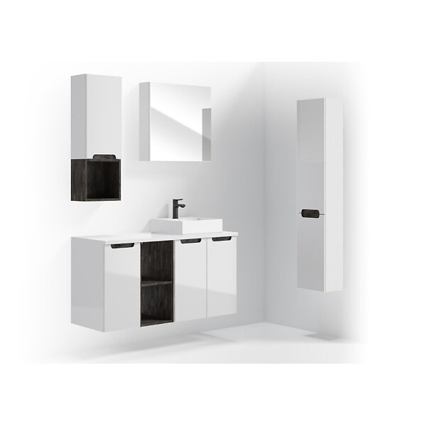 NATUREL - Meuble de salle de bain Naturel Stilla 30x60x45 cm, blanc (STILLAA03001) - large