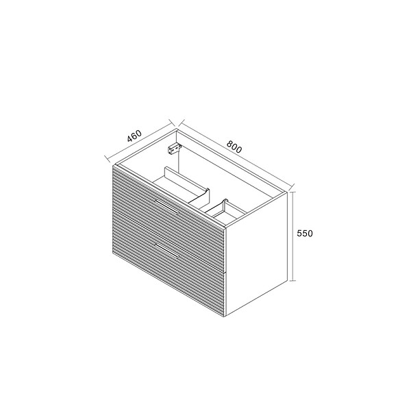 CERAMIA - Ceramia Set complet 80 cm : plan vasque blanc mat + meuble assemblé certifié FSC, blanc cassé (CERAMIA-4OW80-S) - large