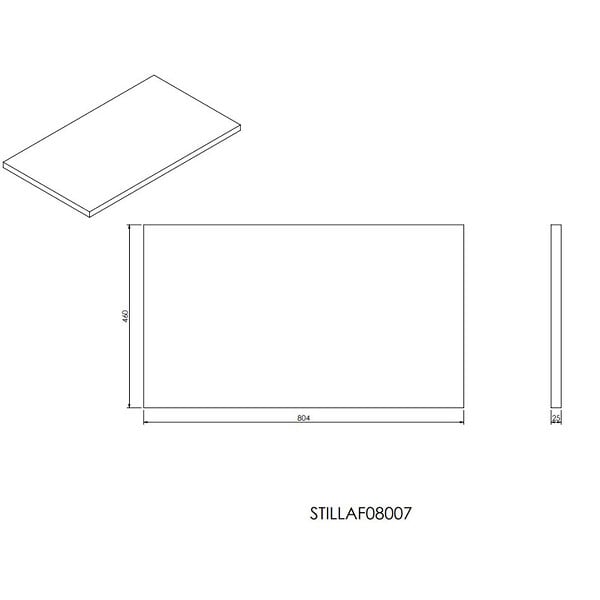 NATUREL - Plan Naturel Stilla 80x2,5x46 cm noir (STILLAF08007) - large