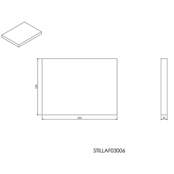 NATUREL - Plan Naturel Stilla 30x2,5x23 cm noir (STILLAF03006) - large