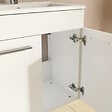 VITRA - Mia ensemble meuble non assemblé 59x61x39,5 cm + miroir + lavabo céramique +  éclairage LED, blanc brillant (MIASETFP60B) - vignette