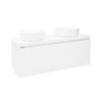 NATUREL - Naturel Meuble sous lavabo strié pour salle de bain Naturel Savona 118x43x44,8 cm blanc brillant (SAVONA120BID) - vignette