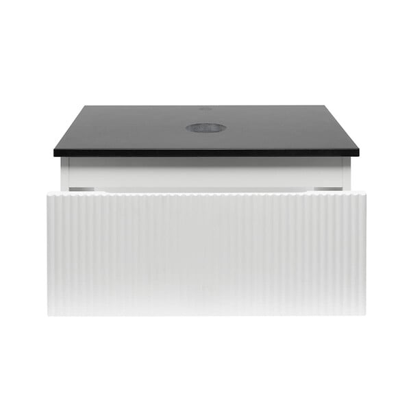 SWISS AQUA TECHNOLOGIES - Swiss Aqua Technologies Meuble de salle de bain avec comptoir en granit SAT Evolution 78x30x44,8 cm blanc mat (SATEVO80WMZ) - large