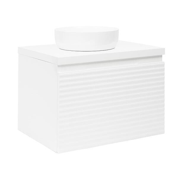 NATUREL - Meuble de salle de bain sous lavabo Naturel Savona 78x43x44,8 cm blanc brillant (SAVONA80BID) - large