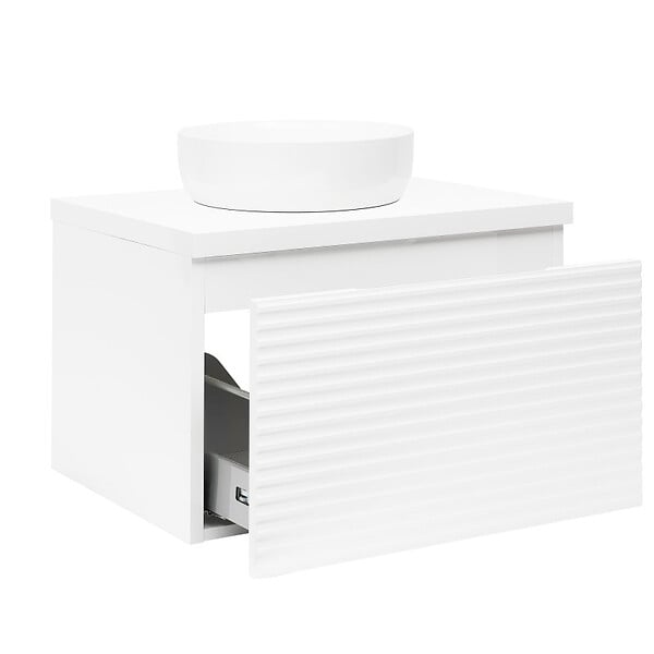 NATUREL - Meuble de salle de bain sous lavabo Naturel Savona 78x43x44,8 cm blanc brillant (SAVONA80BID) - large