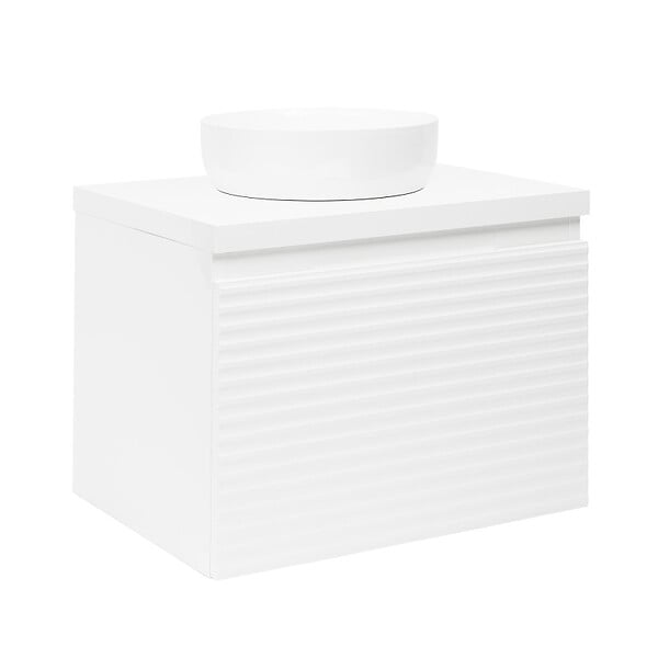 NATUREL - Meuble de salle de bain sous lavabo Naturel Savona 58x43x44,8 cm blanc brillant (SAVONA60BID) - large