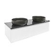 SWISS AQUA TECHNOLOGIES - Swiss Aqua Technologies Meuble de salle de bain avec comptoir en pierre artificielle SAT Evolution 118x30x44,8 cm blanc mat (SATEVO120WMTK) - vignette