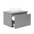 NATUREL - Meuble de salle de bain sous lavabo Naturel Savona 78x43x44,8 cm gris mat (SAVONA80GMD) - vignette