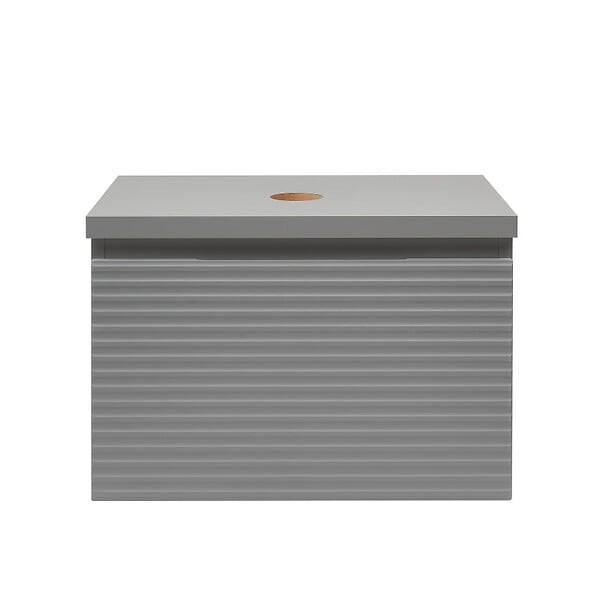 NATUREL - Meuble de salle de bain sous lavabo Naturel Savona 78x43x44,8 cm gris mat (SAVONA80GMD) - large
