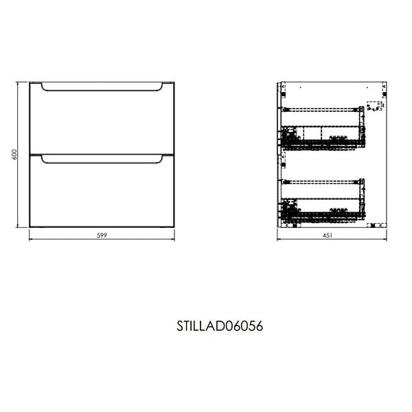 NATUREL - Naturel Meuble de salle de bain sous lavabo Naturel Stilla 60x60x45 cm blanc (STILLAD06056DBK) - large