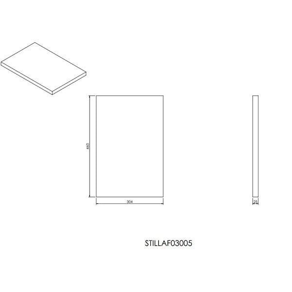 NATUREL - Plan Naturel Stilla 30x2,5x46 cm noir (STILLAF03005) - large